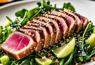 Atum braseado com molho de soja e gengibre