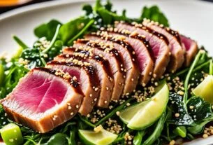 Atum braseado com molho de soja e gengibre