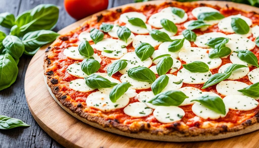 Pizza low carb com massa de couve-flor Pizza low carb com massa de couve-flor