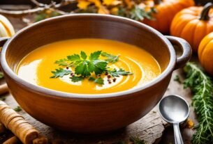 Sopa de abóbora com gengibre