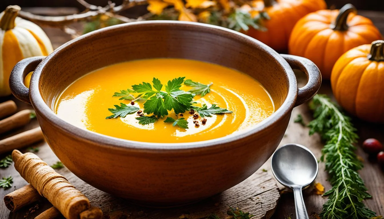 Receita de Sopa de Abóbora com Gengibre Deliciosa