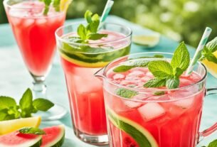 Suco Melancia, limão e hortelã