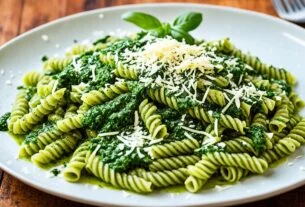 Talharim de crepioca ao molho pesto