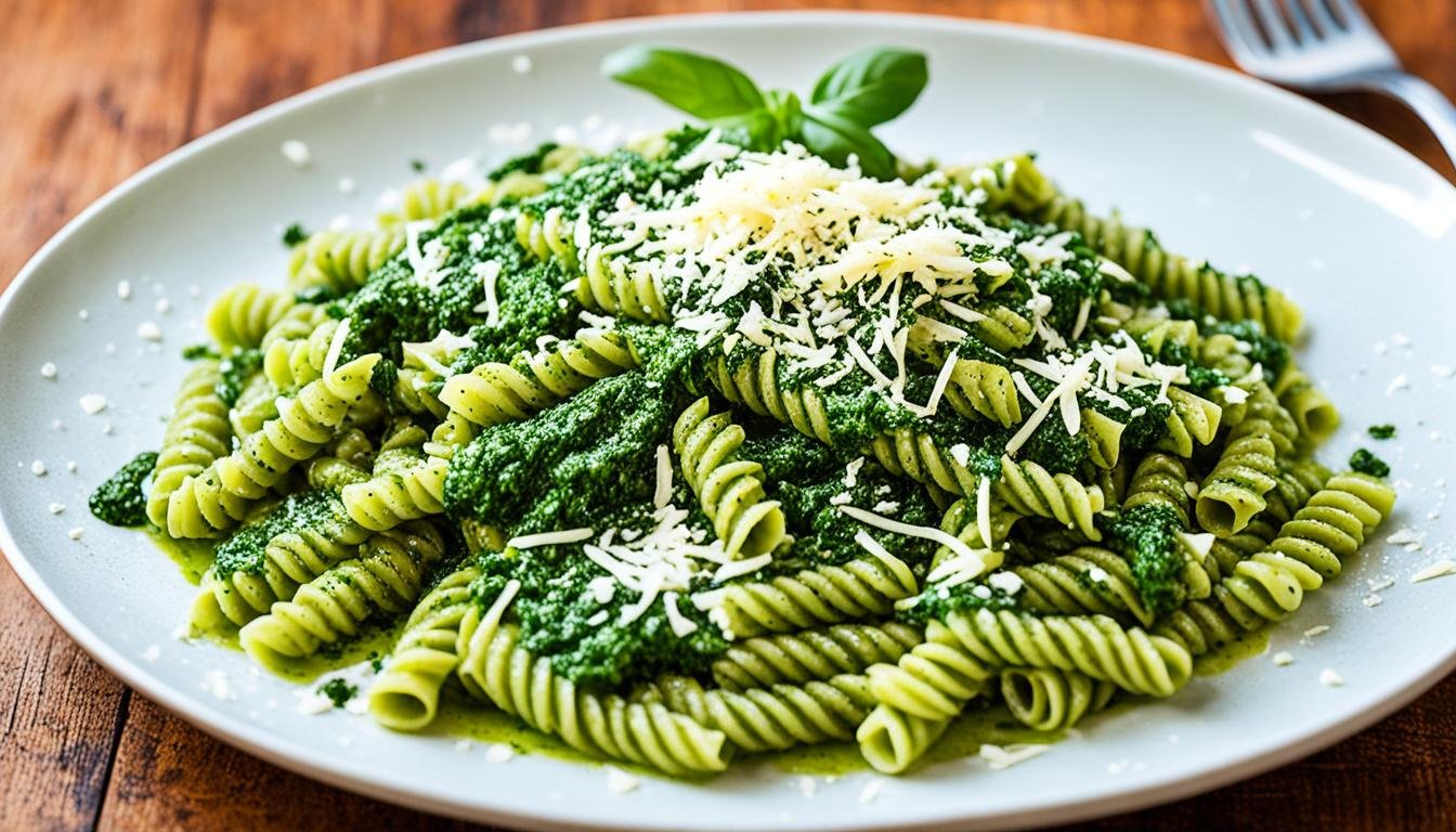 Talharim de crepioca ao molho pesto