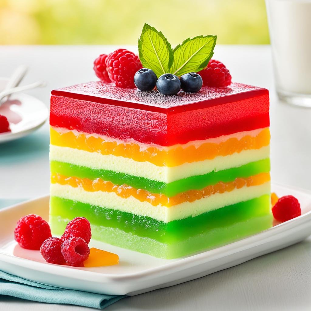Bolo de gelatina tutti-frutti
