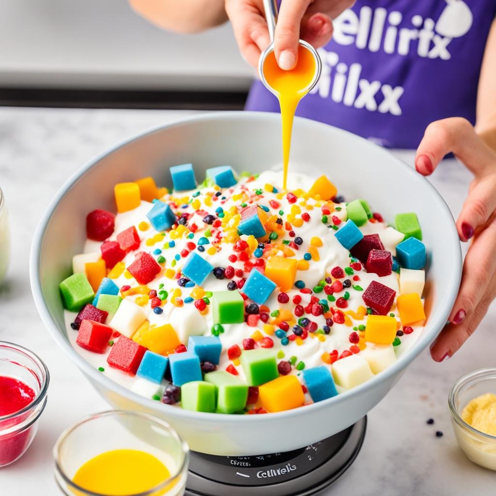 Preparo Bolo de Gelatina Tutti-Frutti Preparo Bolo de Gelatina Tutti-Frutti