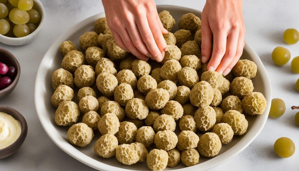 Preparo de trufas recheadas com uva