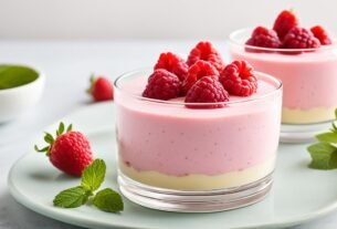 Pudim de Framboesa com Morango